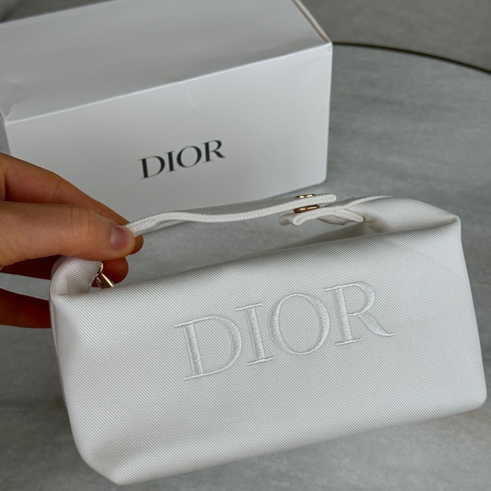 Dior White Cosmetic Bag